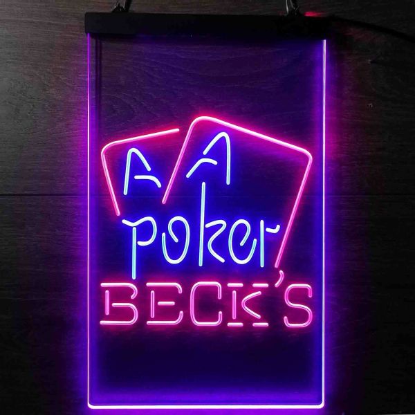 Beck's Poker Dual LED Neon Light Sign